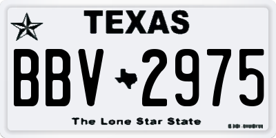 TX license plate BBV2975