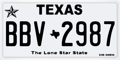 TX license plate BBV2987