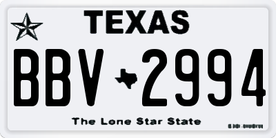 TX license plate BBV2994