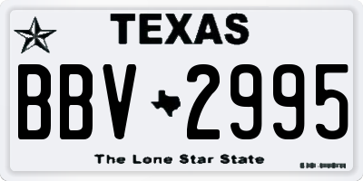 TX license plate BBV2995
