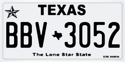 TX license plate BBV3052