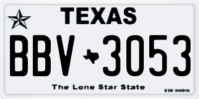 TX license plate BBV3053