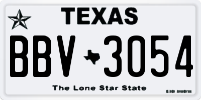 TX license plate BBV3054