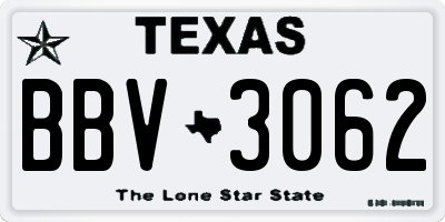 TX license plate BBV3062