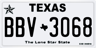 TX license plate BBV3068