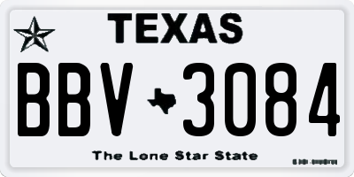 TX license plate BBV3084