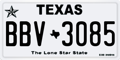 TX license plate BBV3085