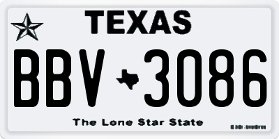 TX license plate BBV3086