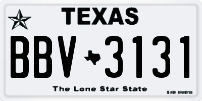 TX license plate BBV3131