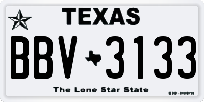 TX license plate BBV3133