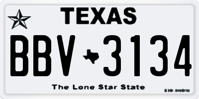 TX license plate BBV3134