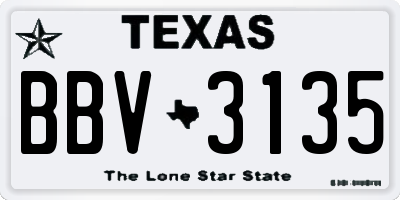 TX license plate BBV3135
