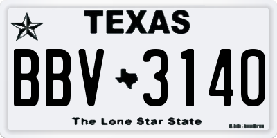 TX license plate BBV3140