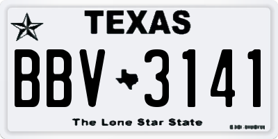 TX license plate BBV3141