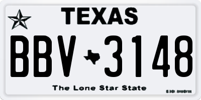TX license plate BBV3148