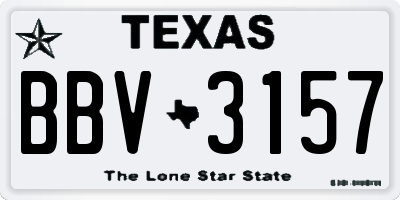 TX license plate BBV3157