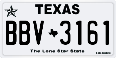 TX license plate BBV3161