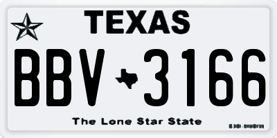 TX license plate BBV3166