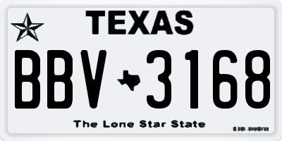 TX license plate BBV3168