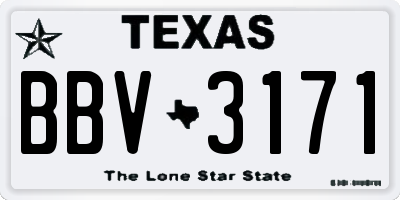TX license plate BBV3171