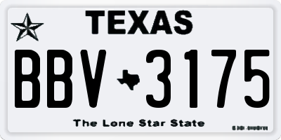 TX license plate BBV3175