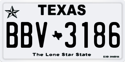 TX license plate BBV3186