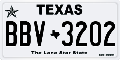 TX license plate BBV3202
