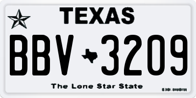 TX license plate BBV3209