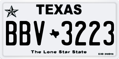TX license plate BBV3223