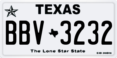 TX license plate BBV3232