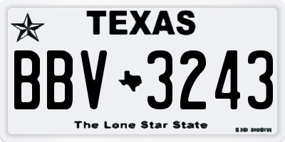 TX license plate BBV3243