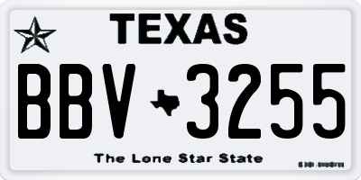 TX license plate BBV3255