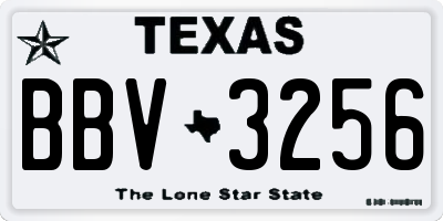 TX license plate BBV3256