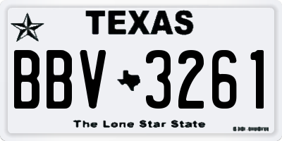 TX license plate BBV3261