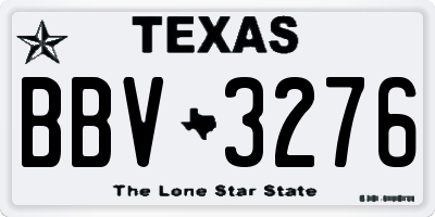 TX license plate BBV3276