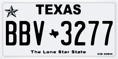 TX license plate BBV3277