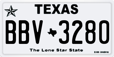 TX license plate BBV3280
