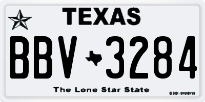 TX license plate BBV3284