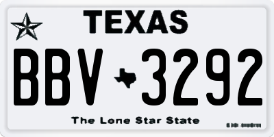 TX license plate BBV3292