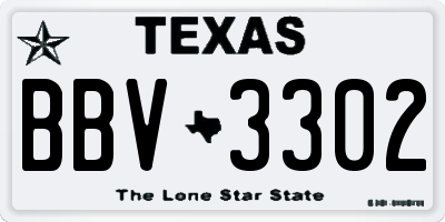 TX license plate BBV3302