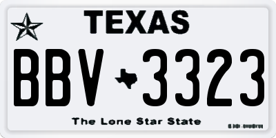 TX license plate BBV3323