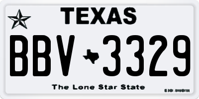 TX license plate BBV3329