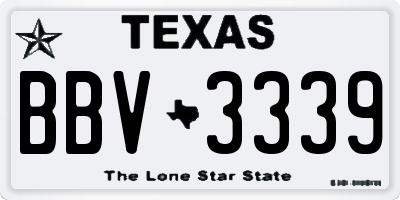 TX license plate BBV3339