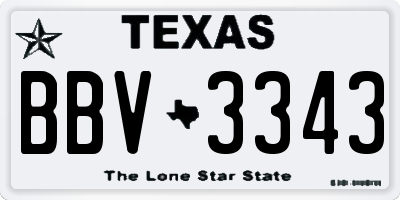 TX license plate BBV3343