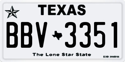 TX license plate BBV3351