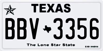 TX license plate BBV3356