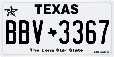 TX license plate BBV3367