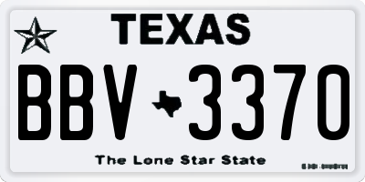 TX license plate BBV3370