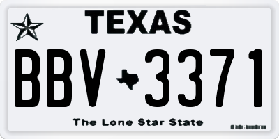 TX license plate BBV3371