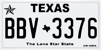 TX license plate BBV3376